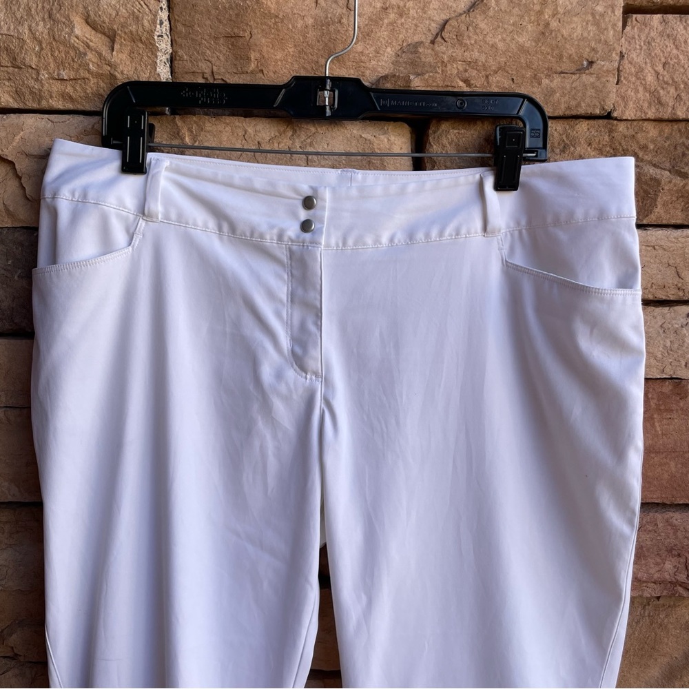 Adidas bright white lightweight pants Women 14 Like New - Picture 5 of 13